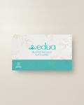 Buono regalo Edua Gift Card con grafica bianca e turchese su sfondo chiaro